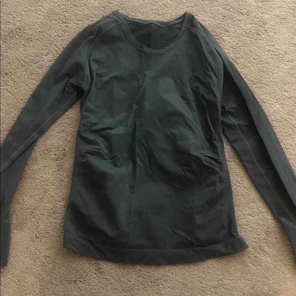 Zella Green Fitted Long Sleeve Hoodie